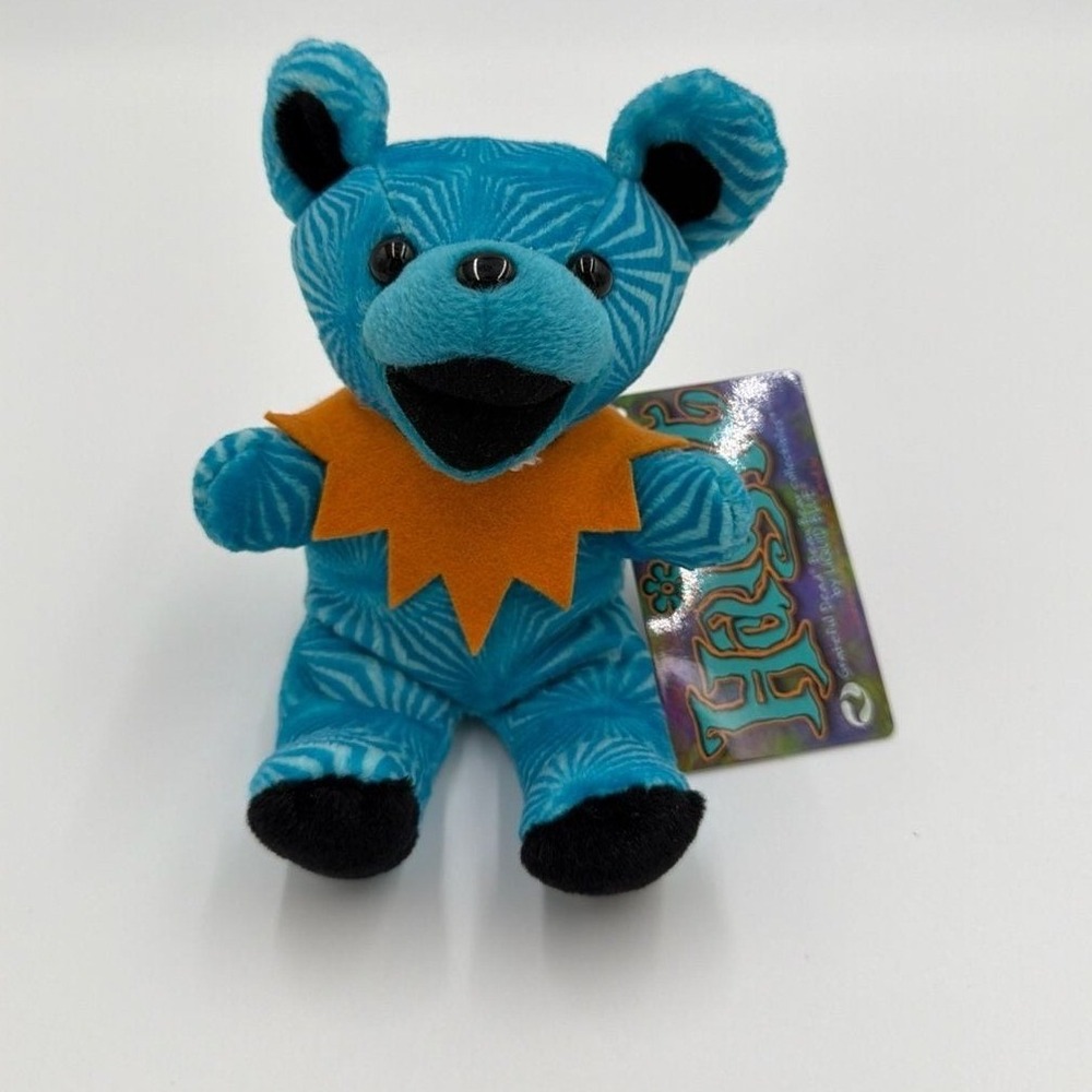 Grateful Dead Liquid Blue‎ Haight Bean Bear Plush 3/3/68 Blue Starburst Pattern
